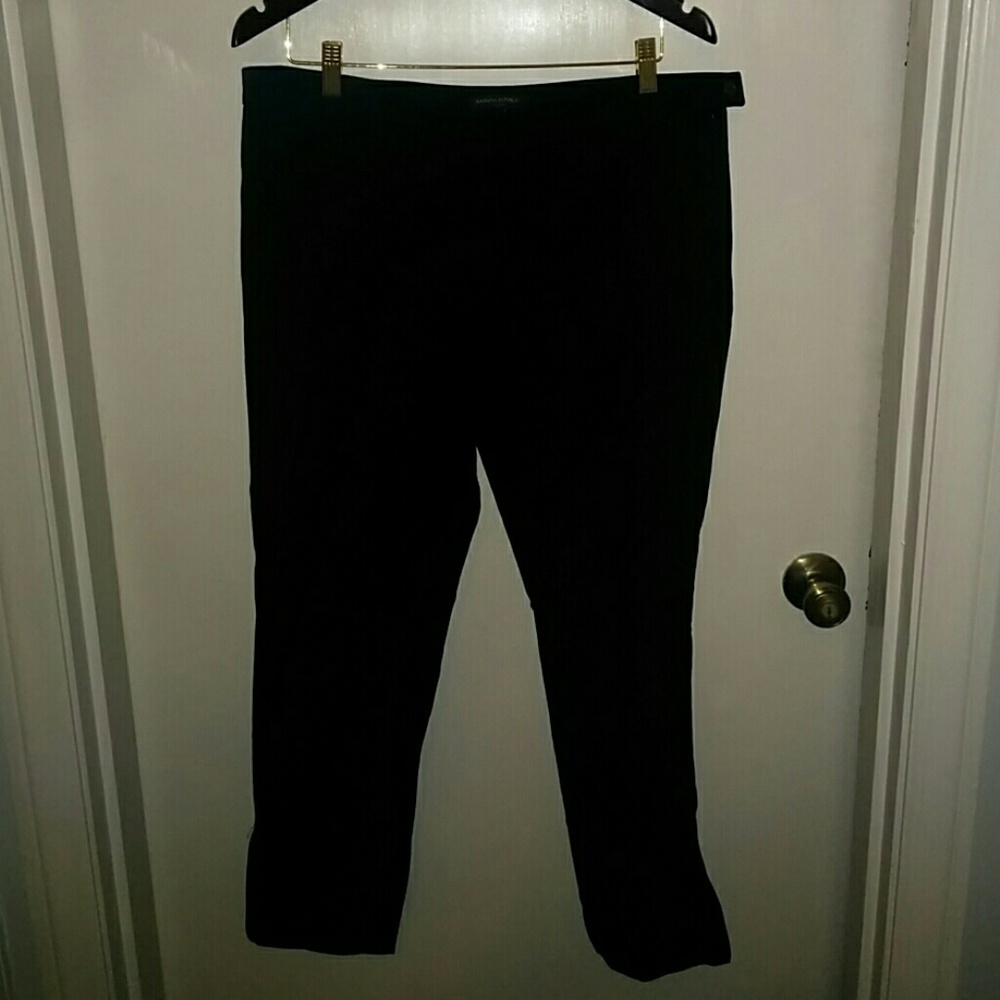 Banana Republic Black Sloan Pant Side Ankle Zip 14
